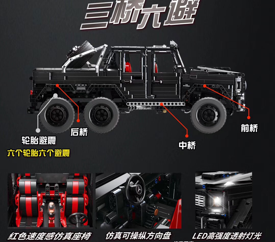 Custom Technic J901 Siberia G63 Off-Road Vehicle Building Bricks Toy Set 3300 Pieces