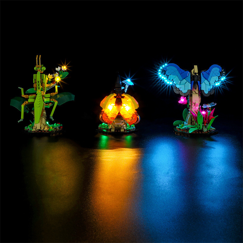 Custom The Insect Collection LED Light Version Building Bricks Toy Set 730 Pcs