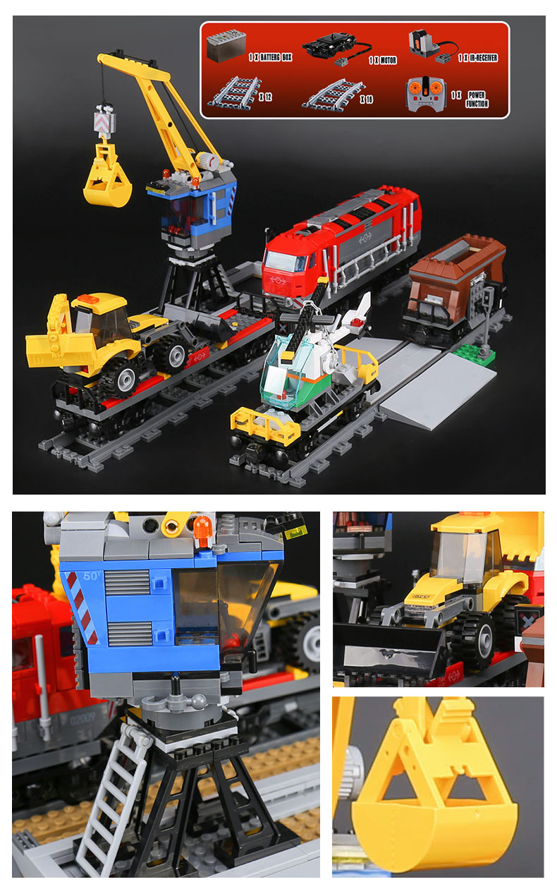 CUSTOM 02009 Heavy-Haul Train Building Bricks Set