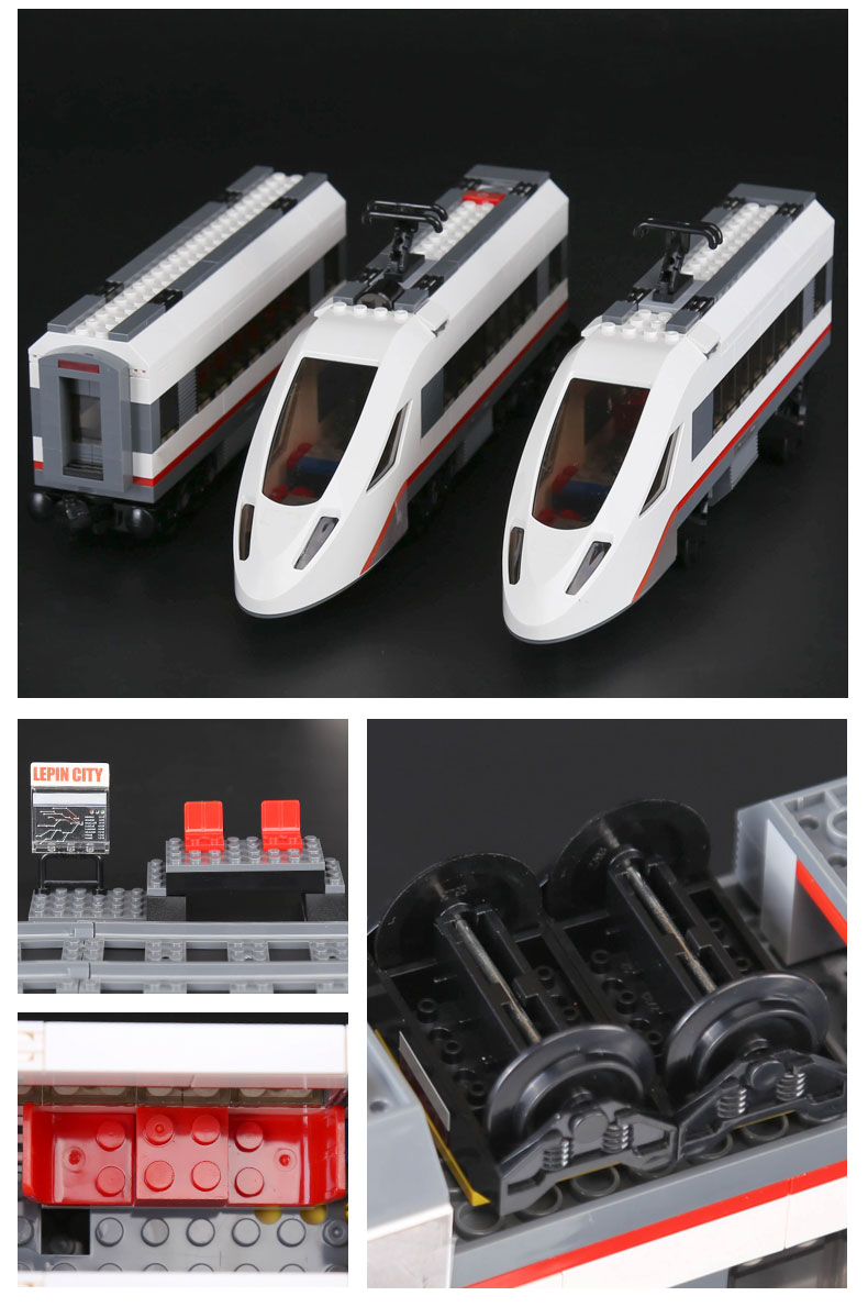CUSTOM 02010 High-Speed Passenger Train Building Bricks Set