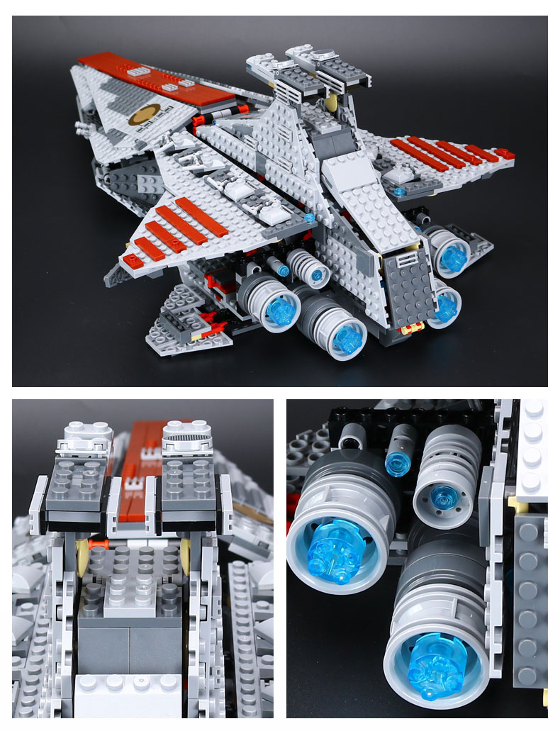 Custom Venator Class Republic Attack Cruiser Building Bricks Toy Set 1200 Pieces BuildingToyStore