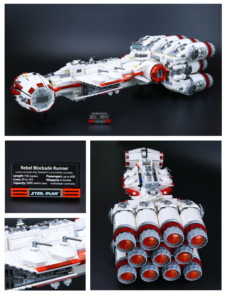Custom Rebel Blockade Runner Star Wars Compatible Building Bricks Toy Set 1748 Pieces BuildingToyStore