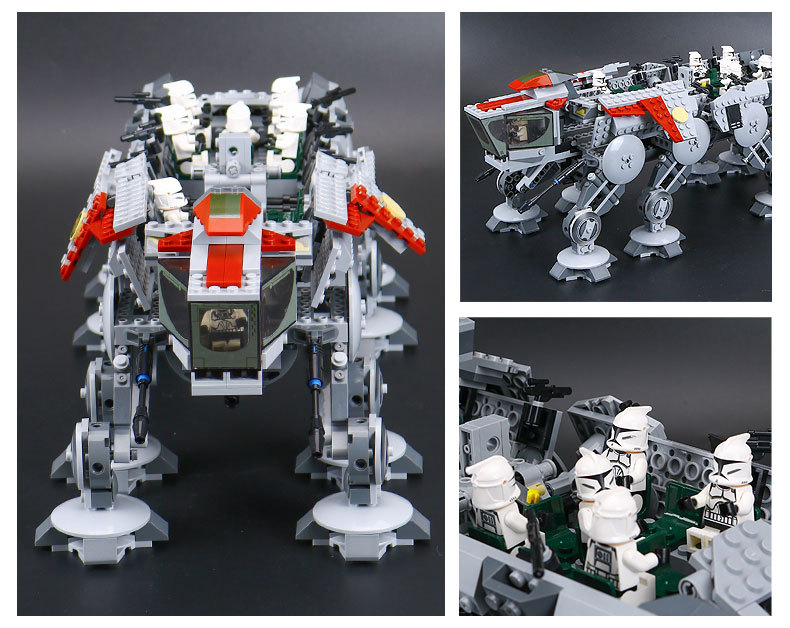 CUSTOM 05053 Bausteine Republic Dropship mit AT-OT Walker Building Brick Sets