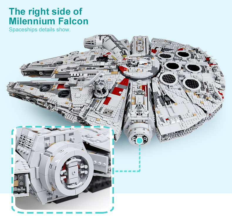 CUSTOM 05132 Building Blocks  Star Wars Millennium Falcon Building Brick Sets