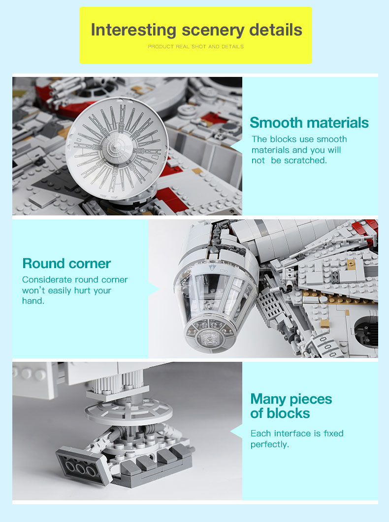 CUSTOM 05132 Building Blocks  Star Wars Millennium Falcon Building Brick Sets