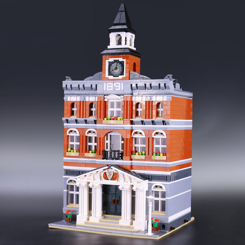 CUSTOM 15003 Building Blocks Town Hall Building Brick Sets