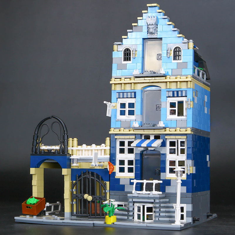 CUSTOM 15007 Building Blocks Toys Market Street Building Brick Sets