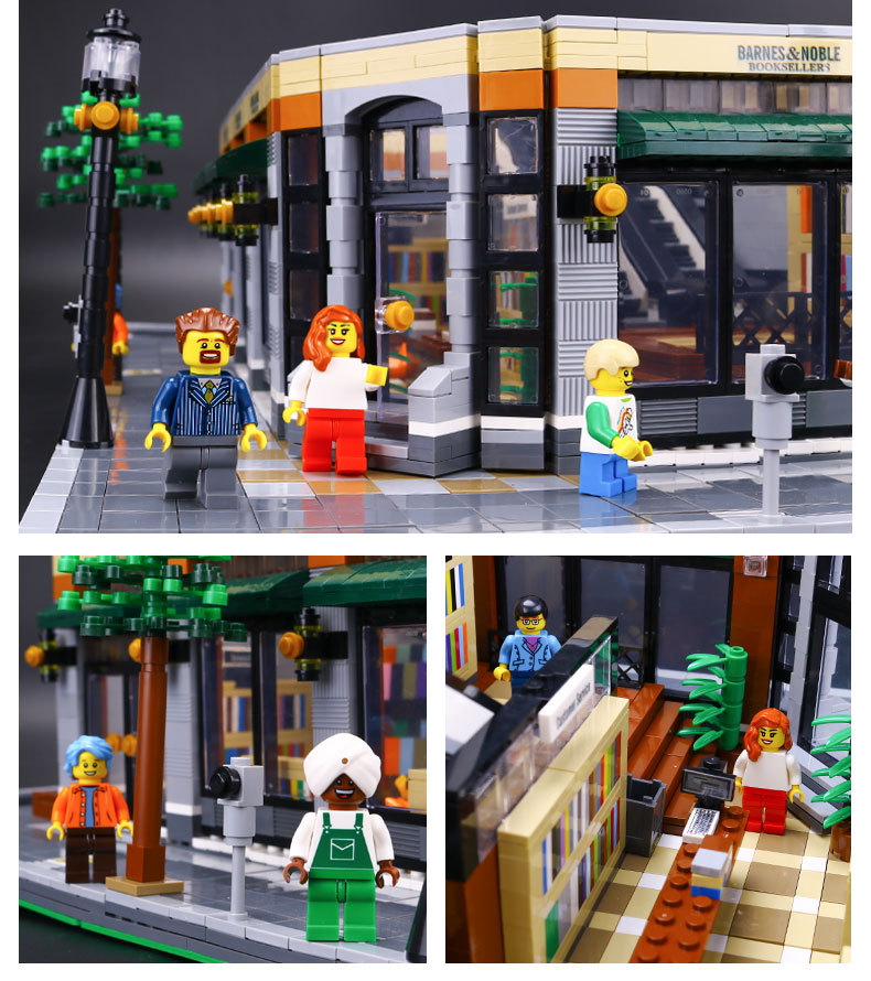 CUSTOM 15017 Building Blocks MOC Street View Starbucks Bookstore Cafe Building Brick Sets