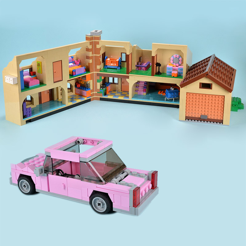 CUSTOM 16005 The Simpsons House Building Bricks Set