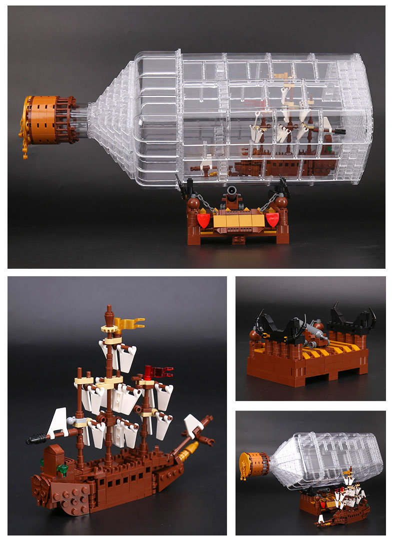 CUSTOM 16045 Building Blocks Toys MOC Ship in a Bottle Building Brick Sets