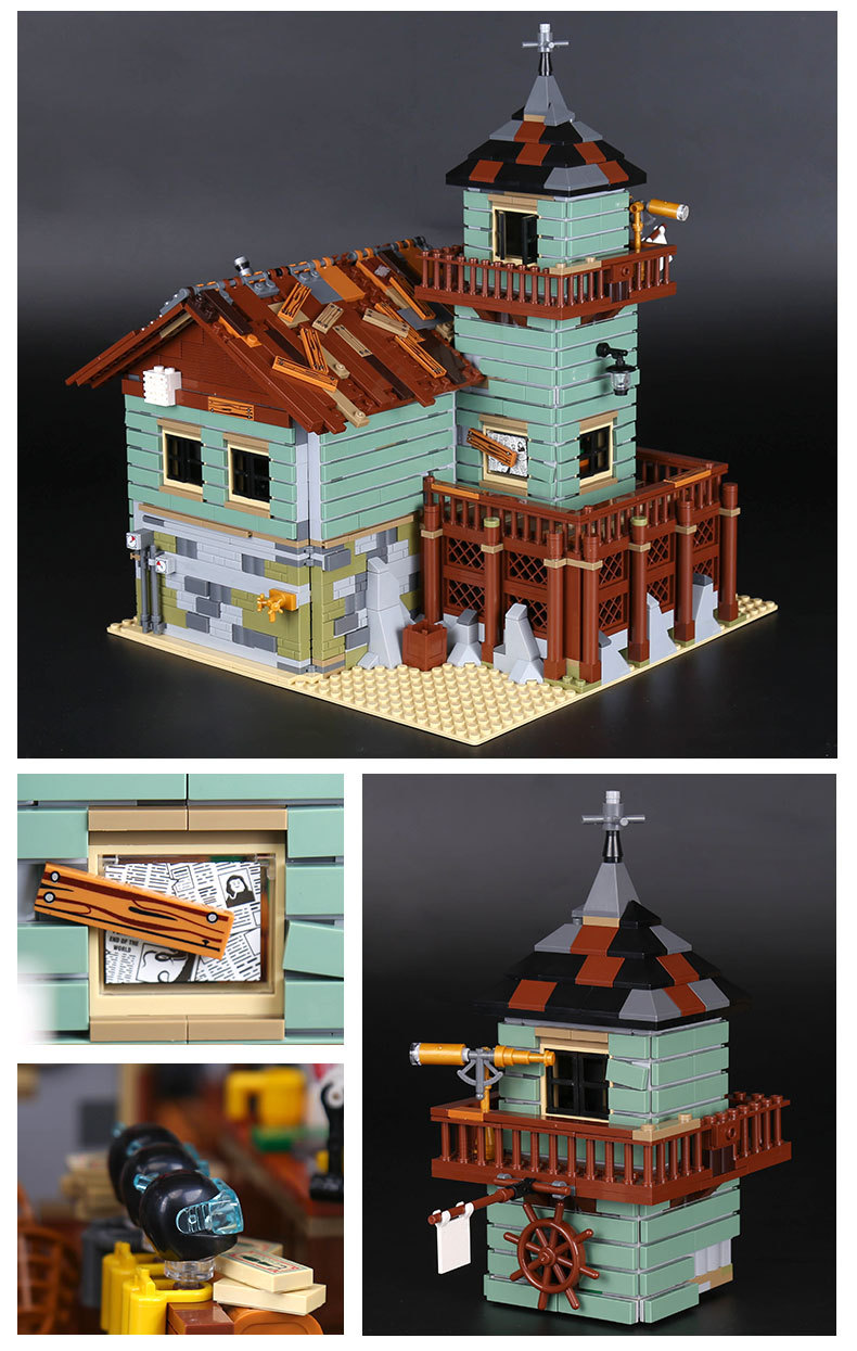 CUSTOM 16050 Building Blocks Toys Ideas Old Fishing Store Building Brick Sets