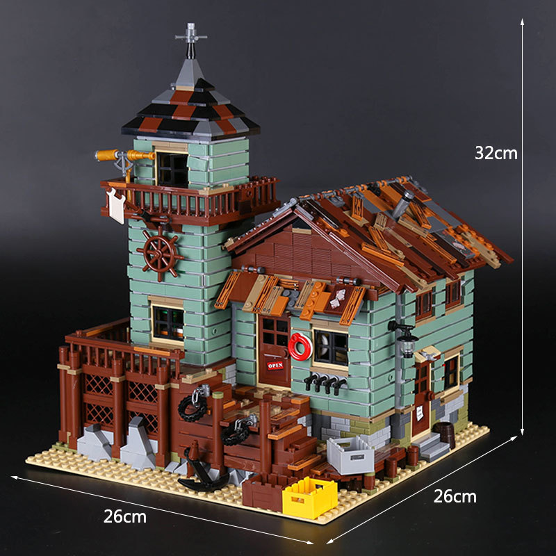 CUSTOM 16050 Building Blocks Toys Ideas Old Fishing Store Building Brick Sets