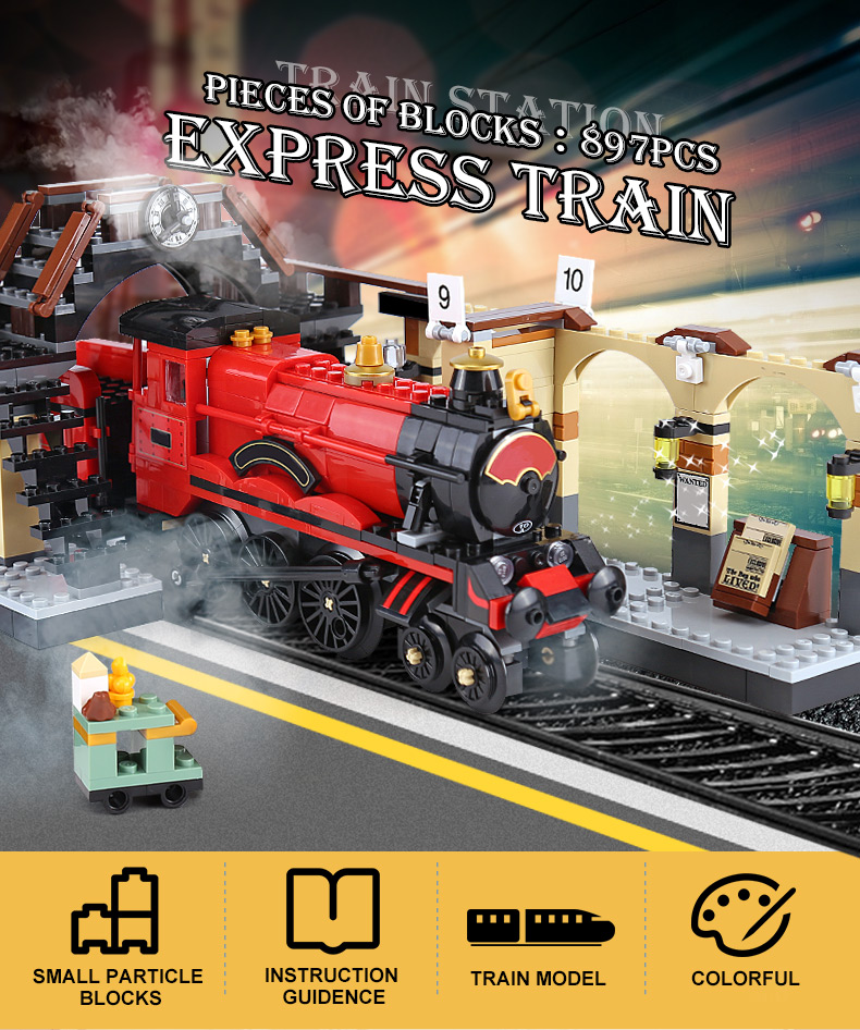 CUSTOM 16055 Harry Potter Hogwarts Express Building Bricks Set