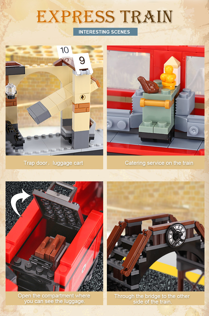 CUSTOM 16055 Harry Potter Hogwarts Express Building Bricks Set