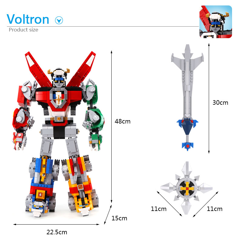 BENUTZERDEFINIERTE 16057 Ideen Voltron Mech Bausteine Set