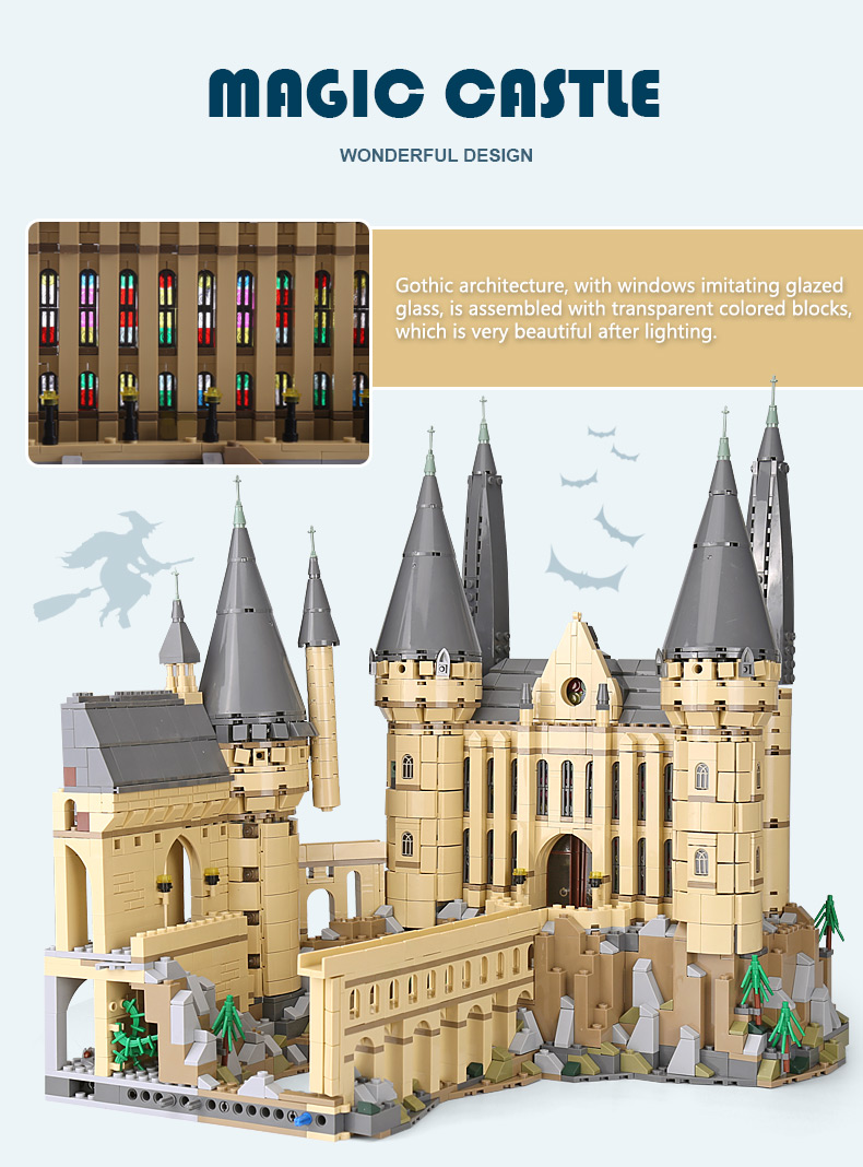 CUSTOM 16060 Hogwarts Castle Building Bricks Set