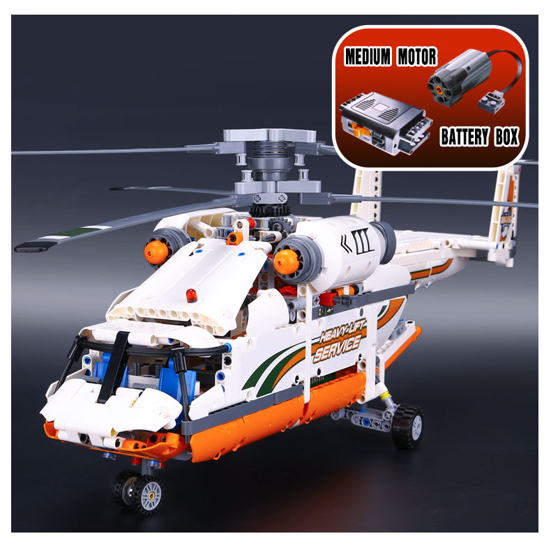 CUSTOM 20002 Building Blocks Heavy Lift Helicopter Building Brick Sets