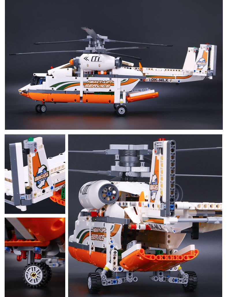 CUSTOM 20002 Building Blocks Heavy Lift Helicopter Building Brick Sets