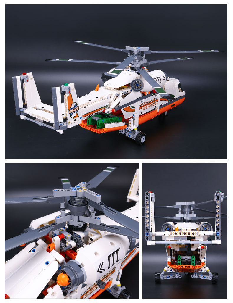 CUSTOM 20002 Building Blocks Heavy Lift Helicopter Building Brick Sets