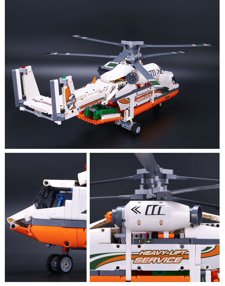 CUSTOM 20002 Building Blocks Heavy Lift Helicopter Building Brick Sets