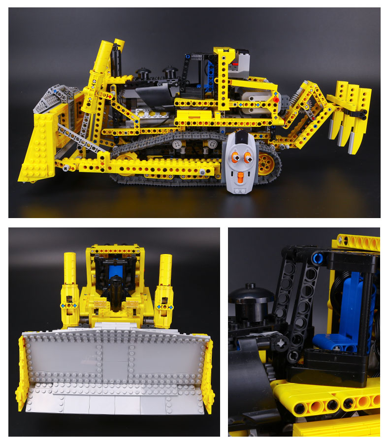 CUSTOM 20008 Building Blocks Technic Motorized Bulldozer Building Brick Sets