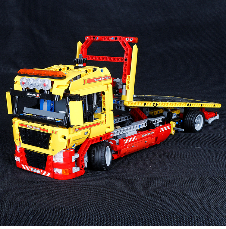 Blocs de construction personnalisés, jouets techniques, ensembles de briques de construction de camion à plat, 20021