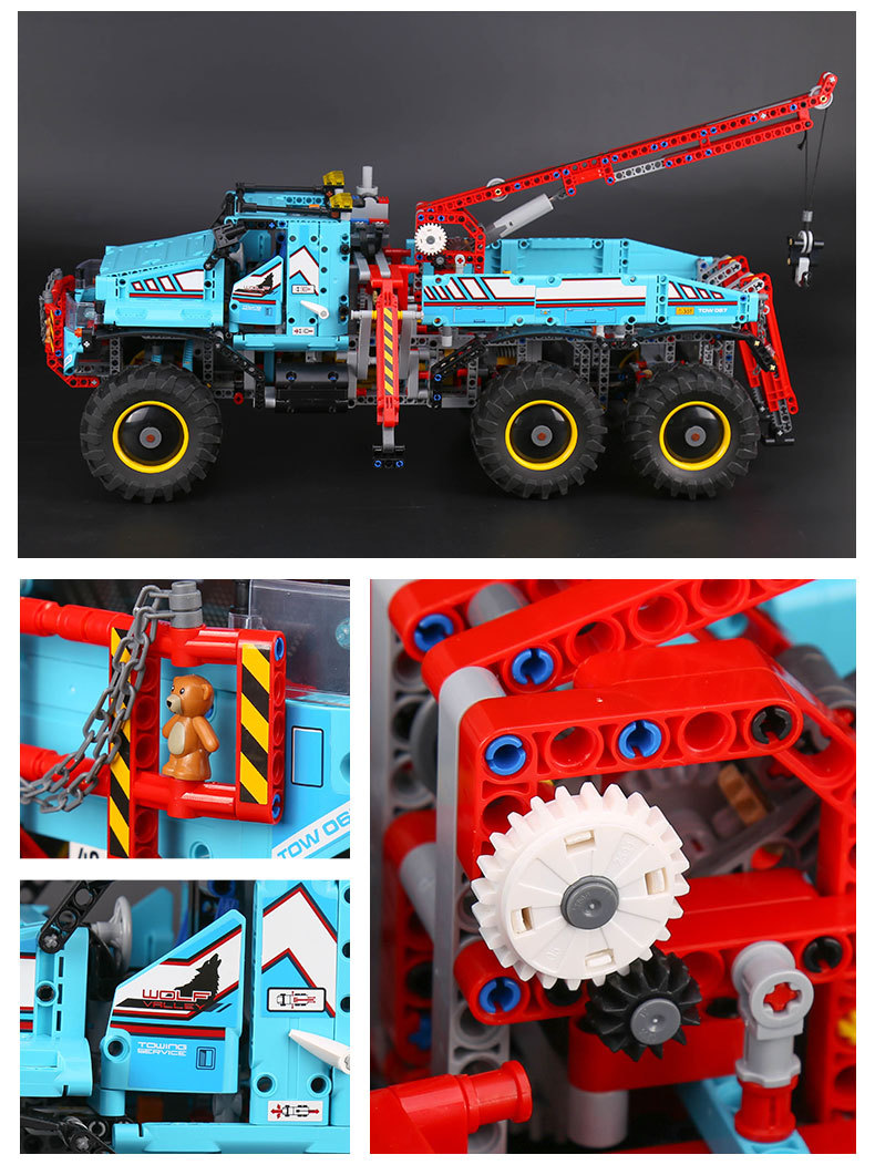 CUSTOM 20056 Building Blocks Toys Technic 6x6 All Terrain Tow Truck Building Brick Sets