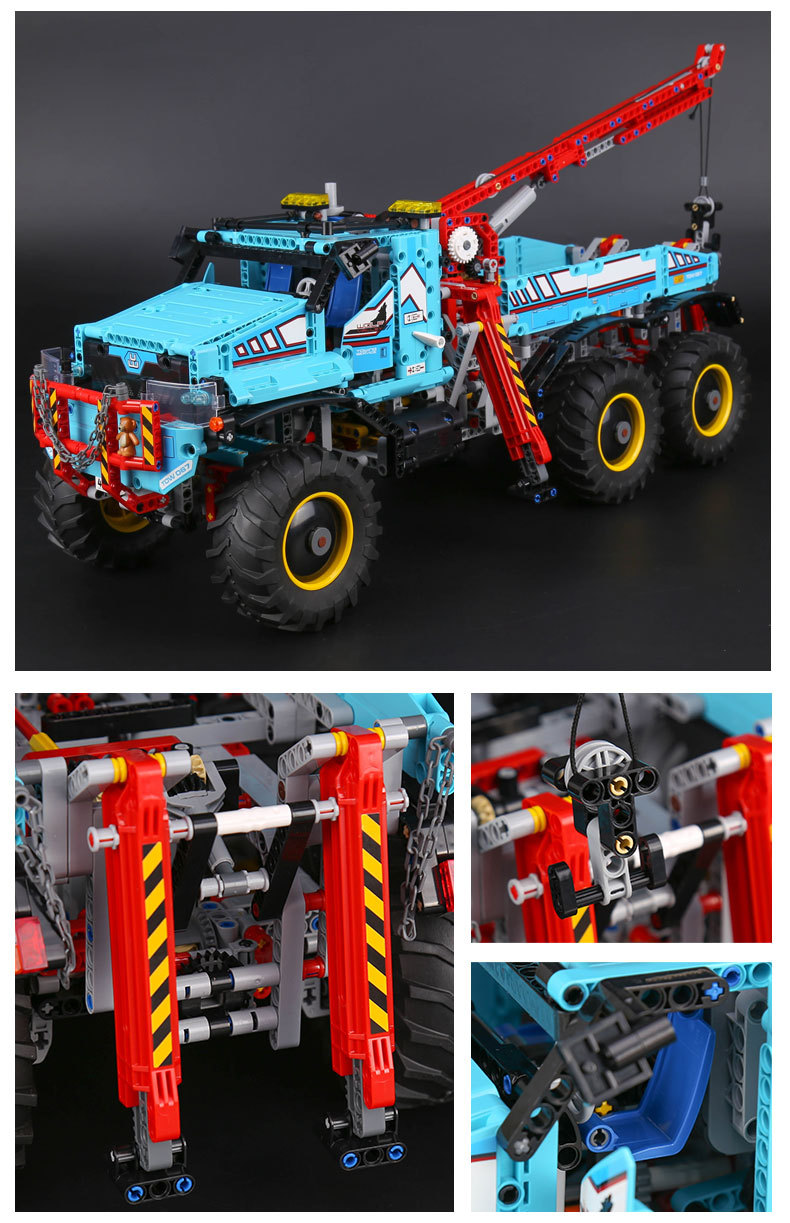 CUSTOM 20056 Building Blocks Toys Technic 6x6 All Terrain Tow Truck Building Brick Sets