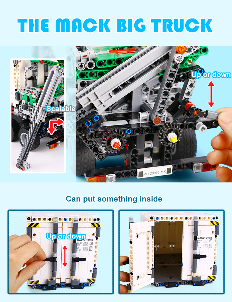 CUSTOM 20076 Technic Mack Anthem Building Bricks Set