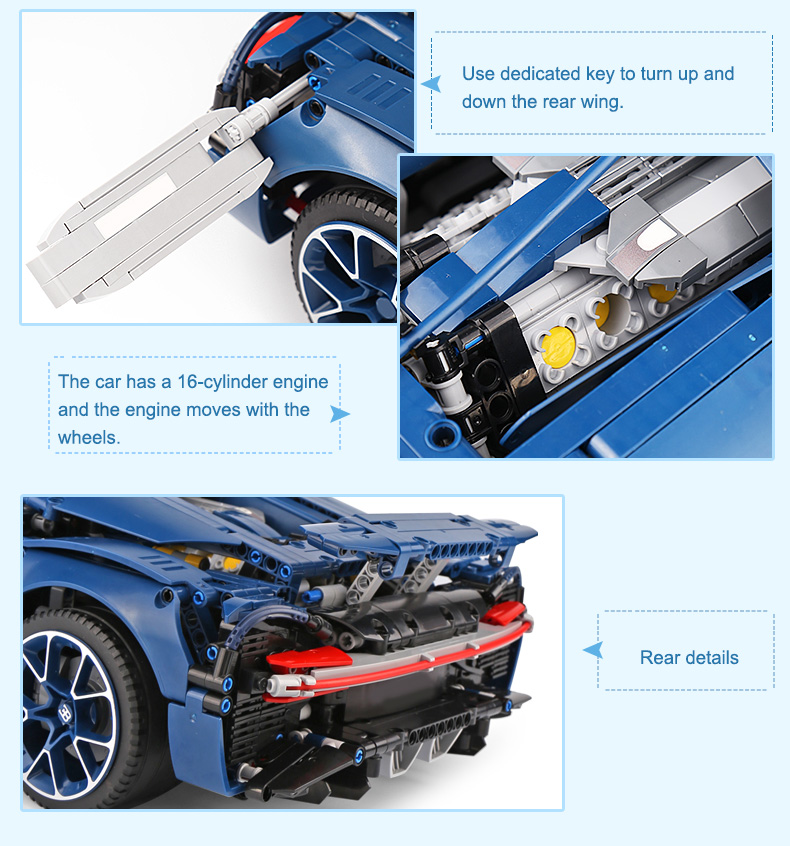 CUSTOM 20086 Technic Bugatti Chiron 빌딩 완구 호환 빌딩 블록