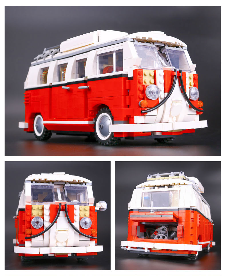 1354Pcs Technic Series Volkswagen T1 Camper Van Model Building Kits Bricks Toys 