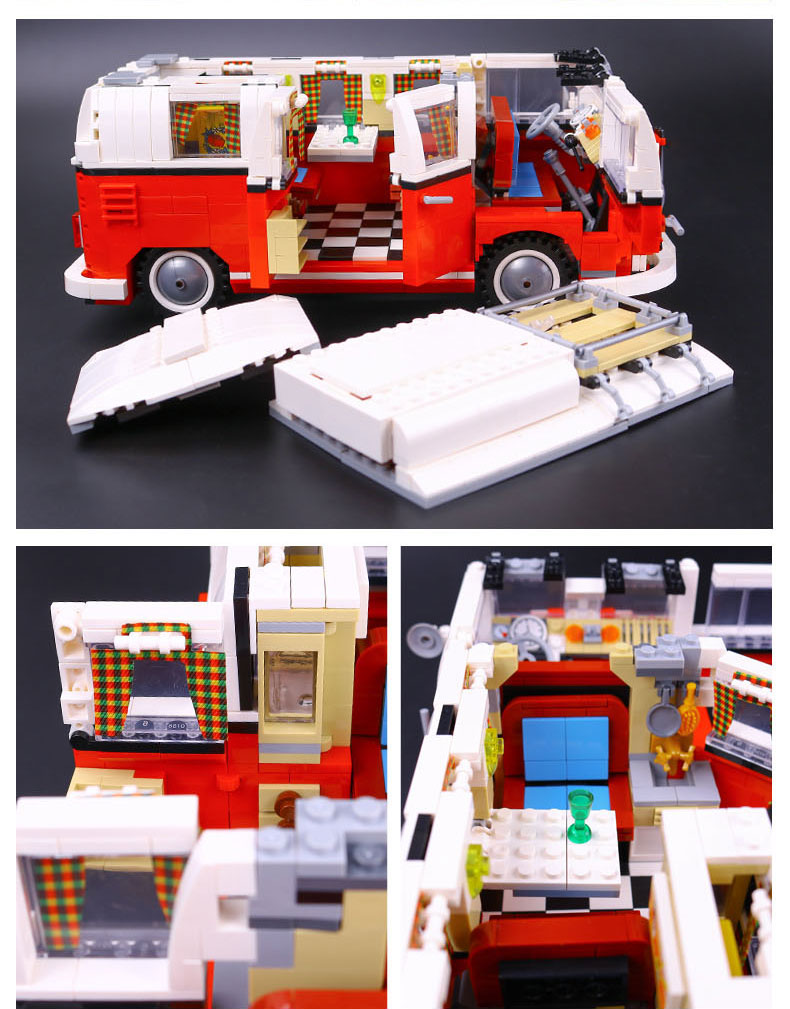 CUSTOM 21001 Building Blocks Toys Volkswagen T1 Camper Van Building Brick Sets