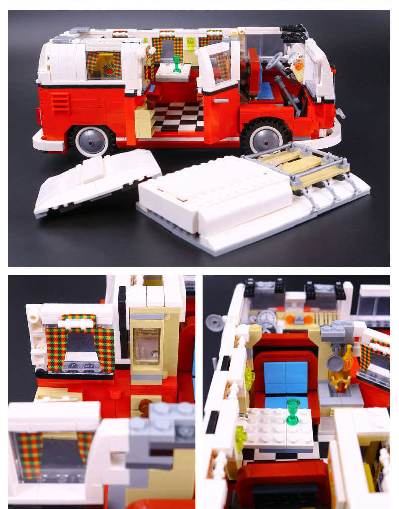 CUSTOM 21001 Building Blocks Toys Volkswagen T1 Camper Van Building Brick Sets