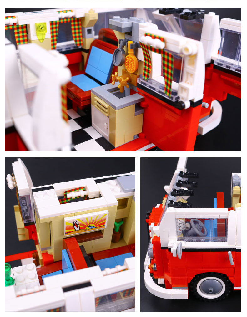 CUSTOM 21001 Building Blocks Toys Volkswagen T1 Camper Van Building Brick Sets