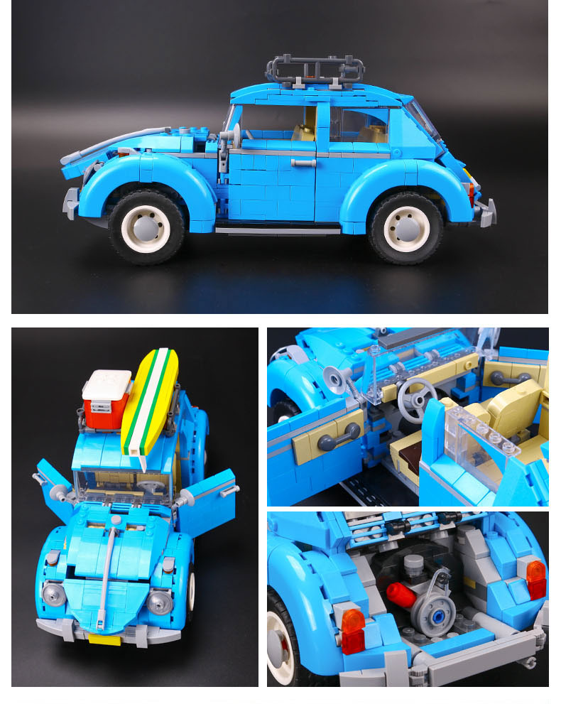 CUSTOM 21003 빌딩 블록 차량 Volkswagen Beetle 빌딩 벽돌 세트