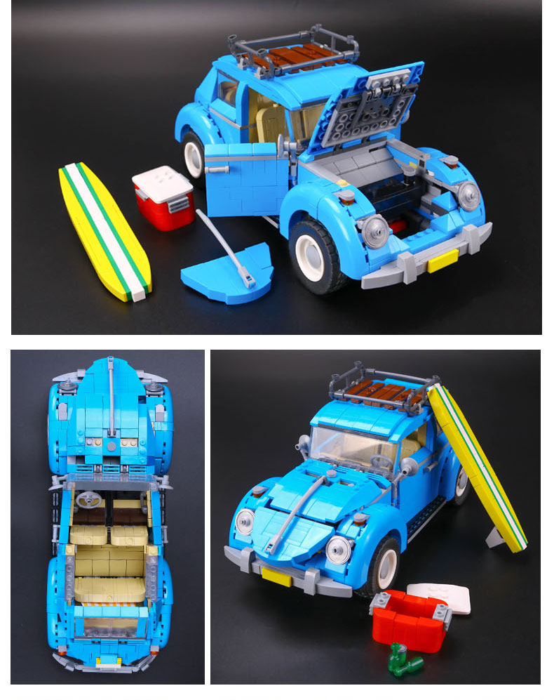 CUSTOM 21003 빌딩 블록 차량 Volkswagen Beetle 빌딩 벽돌 세트