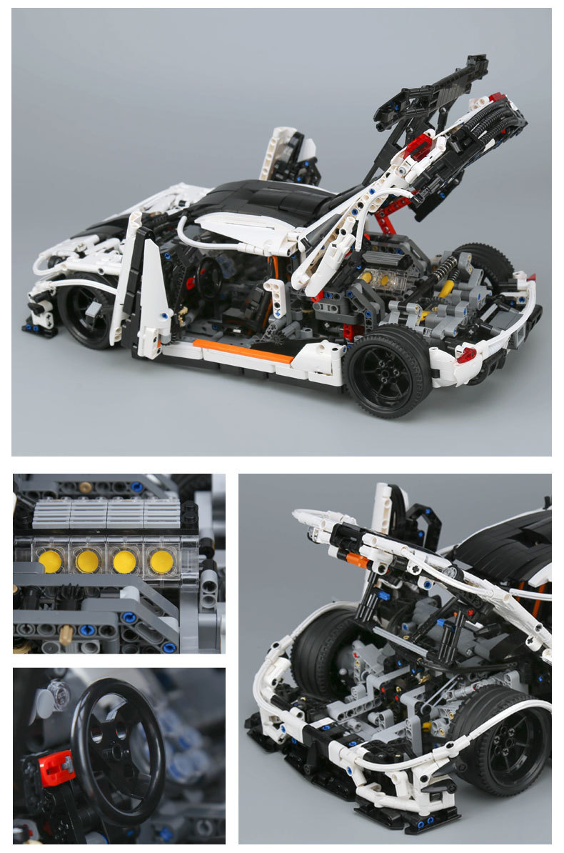 BENUTZERDEFINIERTE 23002 MOC Koenigsegg One: 1 Sportwagen-Bauspielzeug-kompatible Bausteine