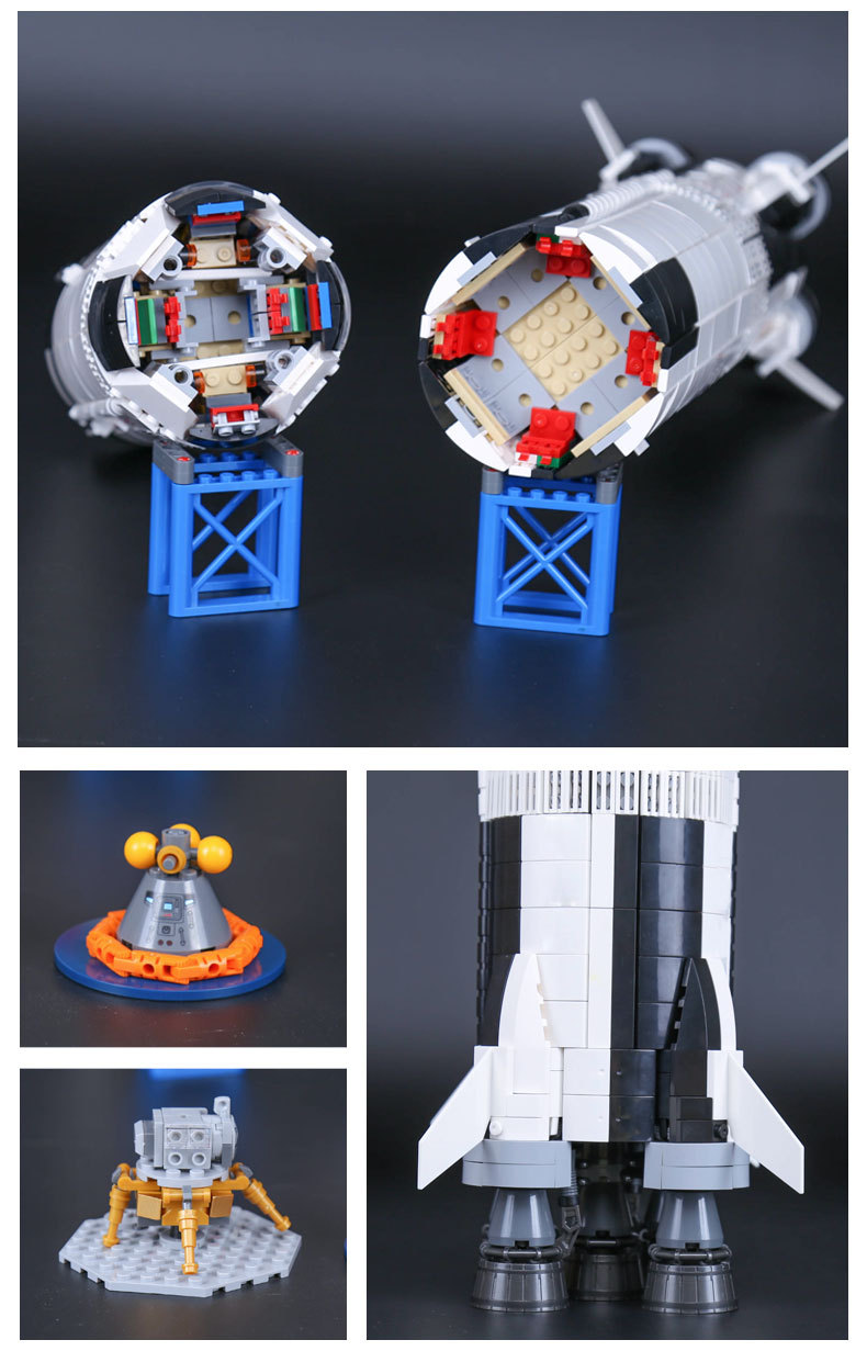 BENUTZERDEFINIERTE 37003 Bausteine Spielzeugideen NASA Apollo Saturn V Bausteinsätze