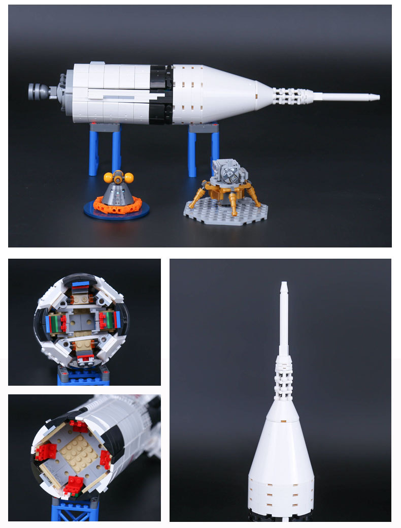 BENUTZERDEFINIERTE 37003 Bausteine Spielzeugideen NASA Apollo Saturn V Baustein-Sets