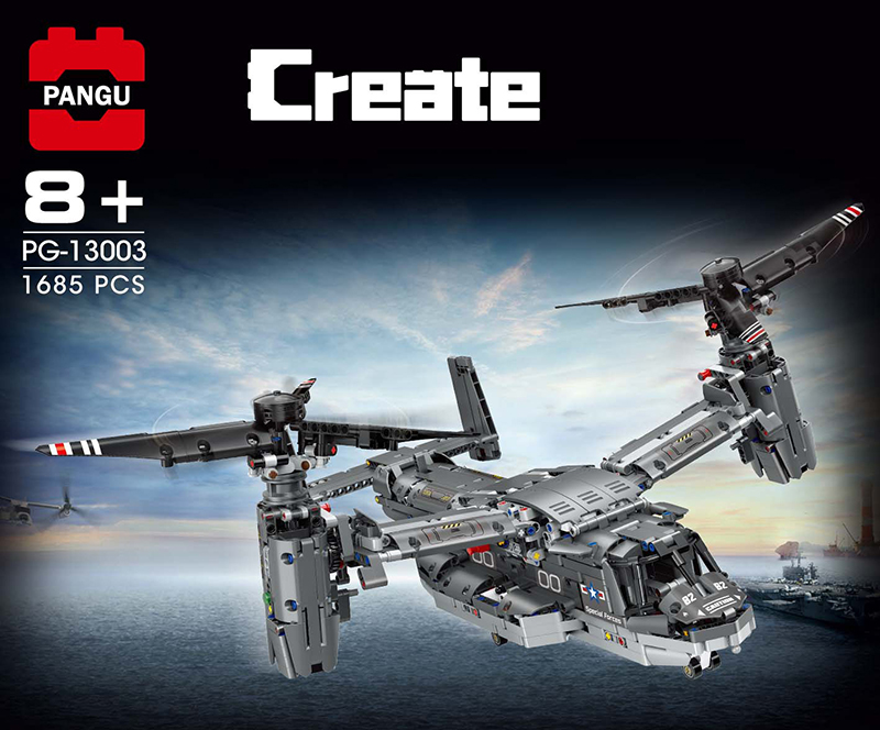 PANGU PG-13003 Bell Boeing V-22 Osprey Building Bricks Toy Set