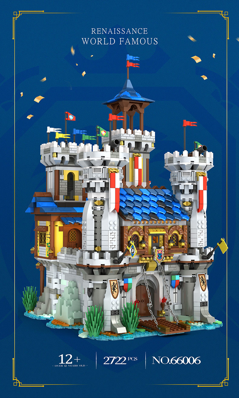 Reobrix 66006 European Medieval Architecture Series Castle Building Toy Set