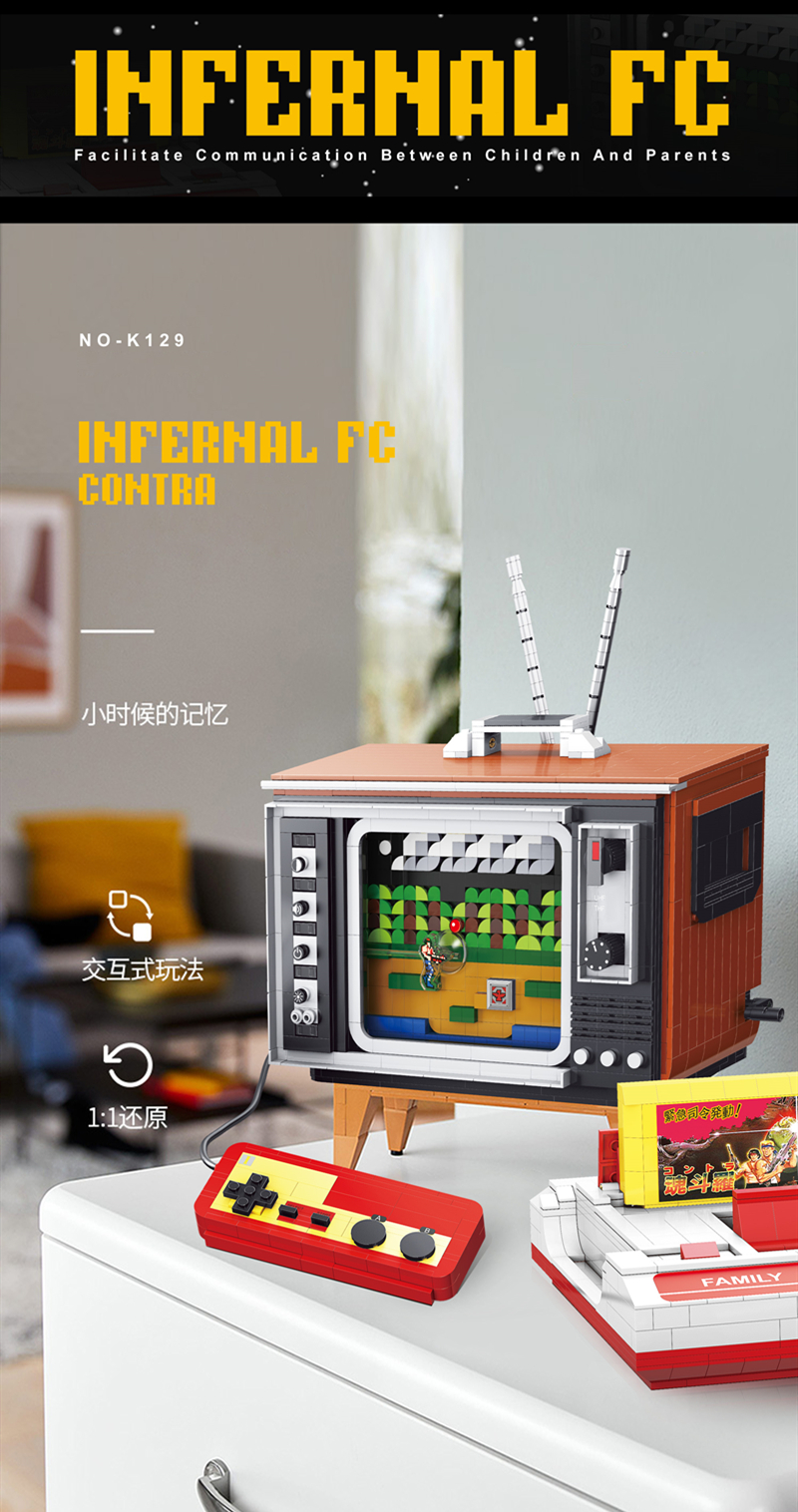 Super 18k K129 Contra Game Console Building Bricks Toy Set