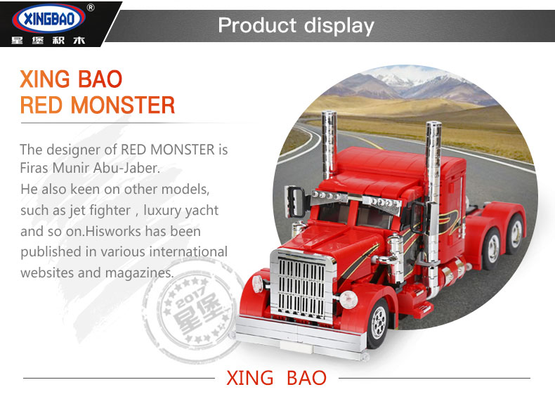 XINGBAO 03012 Technic MOC Red Monster Bausteine Set