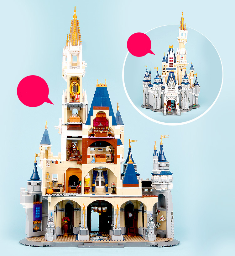 CUSTOM 16008 Building Blocks Disney Castle Building Brick Sets