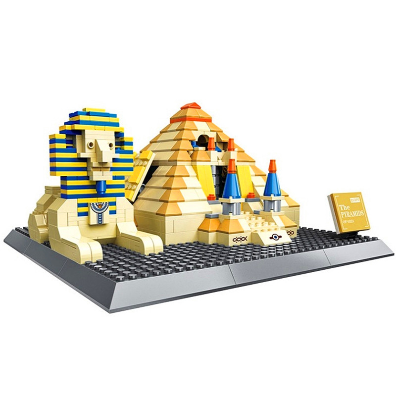 WANGE Architecture Pyramids of Giza, Egypt Building 4210 Building Blocks Toy Set