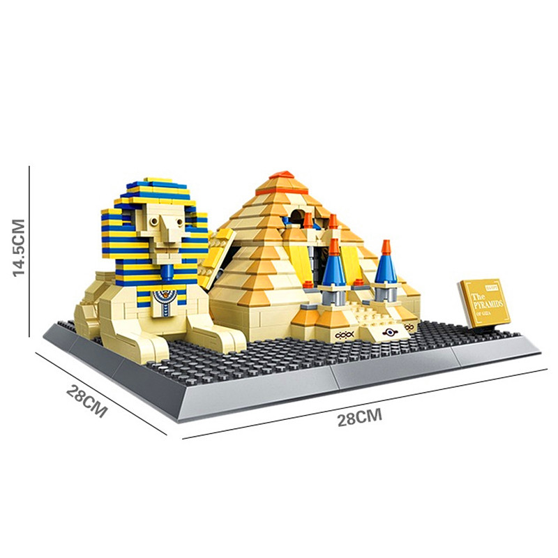 WANGE Architecture Pyramids of Giza, Egypt Building 4210 Building Blocks Toy Set