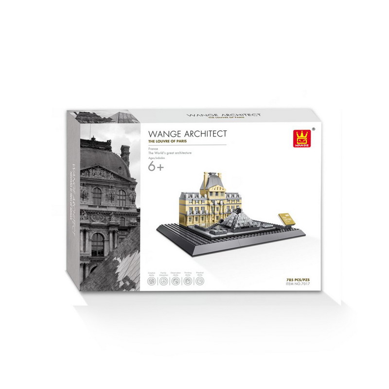 WANGE Architecture Louvre, Paris, France Building 4213 Building Blocks Toy Set