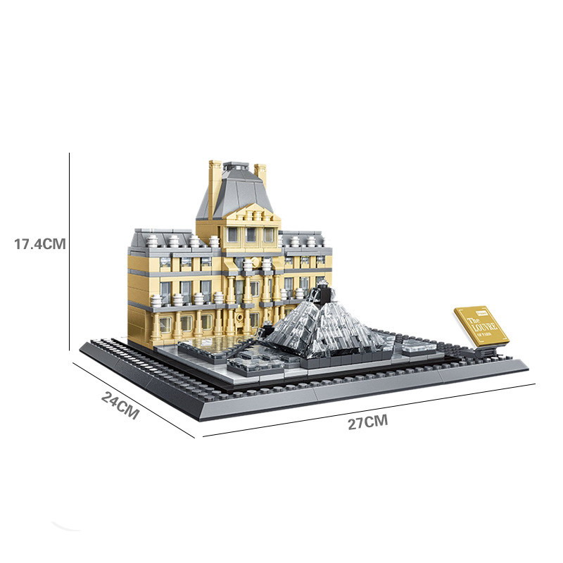 WANGE Architecture Louvre, Paris, France Building 4213 Building Blocks Toy Set