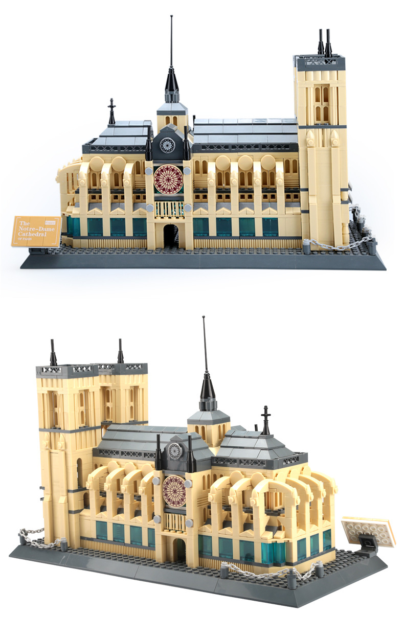 WANGE Architecture Notre Dame Cathedral 5210 Building Blocks Toy Set