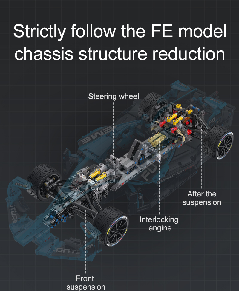 CADA 64004 Technology Series Fórmula E F1 Juego de juguetes de bloques de construcción de automóviles